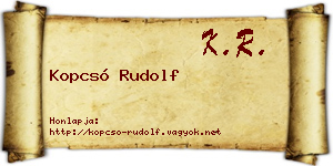 Kopcsó Rudolf névjegykártya