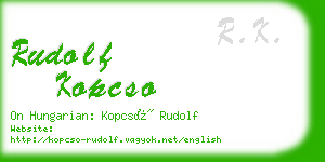 rudolf kopcso business card